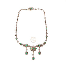 Laden Sie das Bild in den Galerie-Viewer, Antique Emerald Rose Cut Diamond Necklace