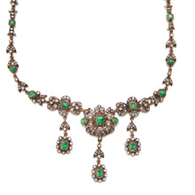 Laden Sie das Bild in den Galerie-Viewer, Antique Emerald Rose Cut Diamond Necklace