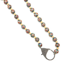 Carica l'immagine nel visualizzatore di Gallery, Diamond Champleve Beaded Necklace