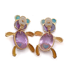 画像をギャラリービューアに読み込む, 18k Amethyst Gem Bear Earrings
