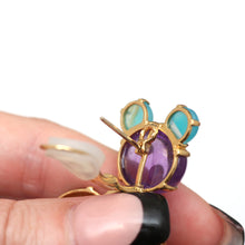 画像をギャラリービューアに読み込む, 18k Amethyst Gem Bear Earrings