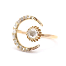 Laden Sie das Bild in den Galerie-Viewer, 14k Rose Cut Diamond Celestial Wrap Ring