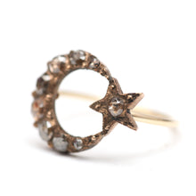 Laden Sie das Bild in den Galerie-Viewer, 15K Rose Cut Diamond Celestial Conversion Ring 2