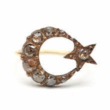 Laden Sie das Bild in den Galerie-Viewer, 15K Rose Cut Diamond Celestial Conversion Ring 2