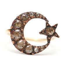 Laden Sie das Bild in den Galerie-Viewer, 15K Rose Cut Diamond Celestial Conversion Ring