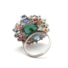 Laden Sie das Bild in den Galerie-Viewer, Sterling Emerald Tourmaline Ring
