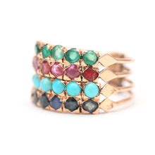 Laden Sie das Bild in den Galerie-Viewer, 14k Multigem Harem Ring