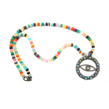 將圖片載入圖庫檢視器 Opal Diamond Evil Eye Necklace