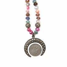 將圖片載入圖庫檢視器 Rainbow Moonstone Diamond Naja Necklace
