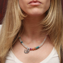 將圖片載入圖庫檢視器 Diamond Moonstone Om Necklace