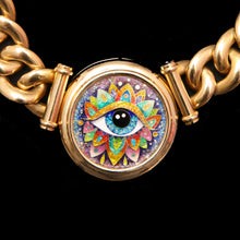 將圖片載入圖庫檢視器 14k Oversized Italian Chain w/ Enamel Evil Eye