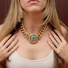 將圖片載入圖庫檢視器 14k Oversized Italian Chain w/ Enamel Evil Eye