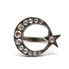Laden Sie das Bild in den Galerie-Viewer, 18k Rose Cut Diamond Celestial Ring