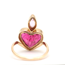 Laden Sie das Bild in den Galerie-Viewer, 14k Pink Tourmaline Flaming Heart Ring