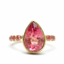 Laden Sie das Bild in den Galerie-Viewer, 14k Multitone Pink Tourmaline Ring