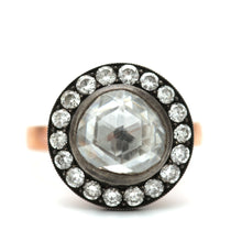 Laden Sie das Bild in den Galerie-Viewer, Giant Rose Cut Diamond Ring with Halo
