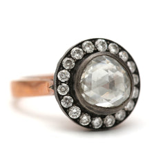 Laden Sie das Bild in den Galerie-Viewer, Giant Rose Cut Diamond Ring with Halo