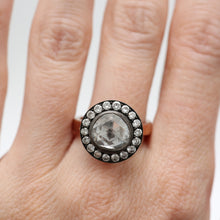Laden Sie das Bild in den Galerie-Viewer, Giant Rose Cut Diamond Ring with Halo