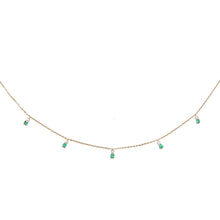 將圖片載入圖庫檢視器 SOLD TO H***14k Diamond Emerald Minimalist Necklace