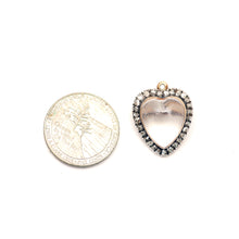 將圖片載入圖庫檢視器 14k Victorian Diamond Rock Crystal Heart Locket