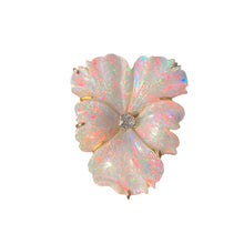 將圖片載入圖庫檢視器 15k Diamond Opal Flower Pendant