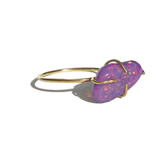 Laden Sie das Bild in den Galerie-Viewer, 14k Freeform Purple Mexican Opal Ring