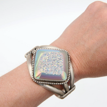 將圖片載入圖庫檢視器 Navajo Sterling Druzy Cuff Bracelet