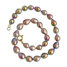 Charger l'image dans la galerie, 14k Rainbow Metallic Baroque Pearl Necklace