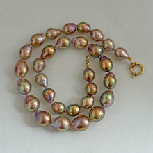Charger l'image dans la galerie, 14k Rainbow Metallic Baroque Pearl Necklace
