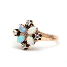 將圖片載入圖庫檢視器 10k Victorian Opal Diamond Ring