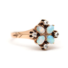 將圖片載入圖庫檢視器 10k Victorian Opal Diamond Ring