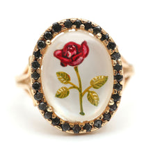 Charger l'image dans la galerie, 14k Black Diamond Rose Ring