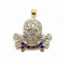 將圖片載入圖庫檢視器 Platinum Diamond Skull "Death or Glory" Pendant