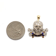 將圖片載入圖庫檢視器 Platinum Diamond Skull "Death or Glory" Pendant