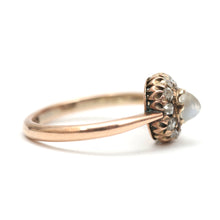Load image into Gallery viewer, 9k Victorian Diamond Moonstone Bullet Ring
