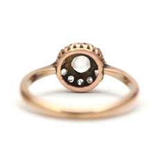 Load image into Gallery viewer, 9k Victorian Diamond Moonstone Bullet Ring