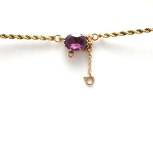 將圖片載入圖庫檢視器 15k Victorian Amethyst Heart Festoon Necklace