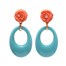 將圖片載入圖庫檢視器 14k Coral Turquoise Earrings