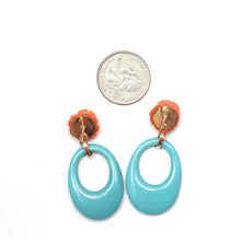 將圖片載入圖庫檢視器 14k Coral Turquoise Earrings