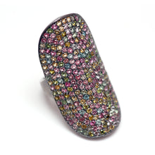 Laden Sie das Bild in den Galerie-Viewer, Rainbow Tourmaline Shield Ring