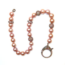 將圖片載入圖庫檢視器 Rainbow Tourmaline Pink Pearl Necklace
