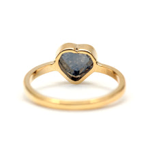 將圖片載入圖庫檢視器 14k Black Diamond Heart Ring 1.1ct