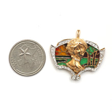 將圖片載入圖庫檢視器 14k/18K Plique-à-Jour Art Nouveau Pendant