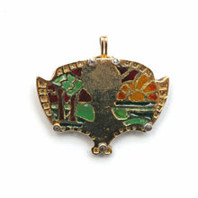 將圖片載入圖庫檢視器 14k/18K Plique-à-Jour Art Nouveau Pendant