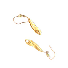 画像をギャラリービューアに読み込む, SOLD TO A***14k Enamel Peacock Feather Earrings