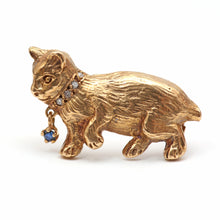 將圖片載入圖庫檢視器 14k Victorian Kitten Brooch