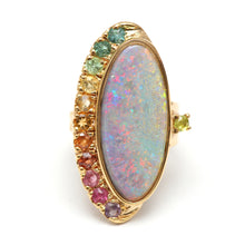 將圖片載入圖庫檢視器 14k Lightning Ridge Rainbow Ring