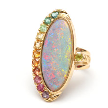 將圖片載入圖庫檢視器 14k Lightning Ridge Rainbow Ring