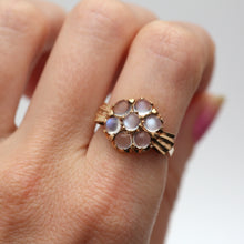 將圖片載入圖庫檢視器 10k Rainbow Moonstone Cluster Ring