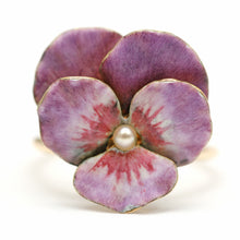 將圖片載入圖庫檢視器 Giant 14k Enamel Pansy Ring